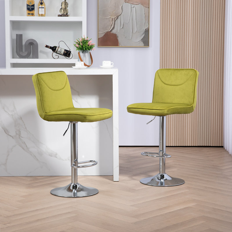 Tabouret de bar Bevelyn, Olive / argent