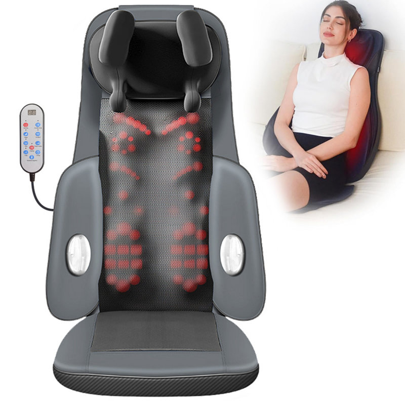 Full Body Massage Pad - Shiatsu Neck & Back Massager With Heating Function, 3d Rotating Massage Rollers For Deep Back Massage, Relieves Muscle Fatigue, Ideal For Office/home Relaxation