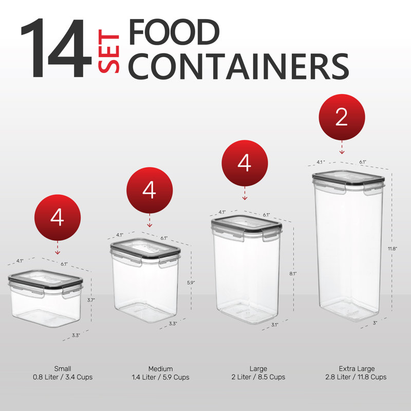 Dwellza Kitchen Storage Containers Set Of 14
