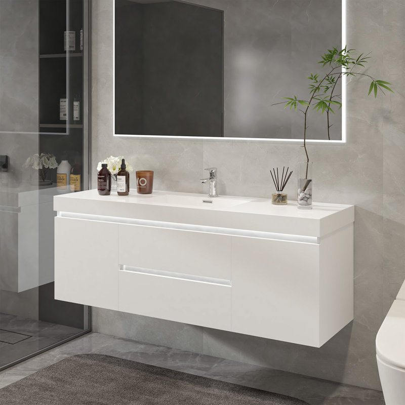 Ensemble de meuble-lavabo mural simple de 60 po à DEL Valles