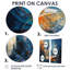 Orange et bleu, équilibre géométrique IV - art mural sur toile bleu 2 pièces-204452240-204452241-204452254
