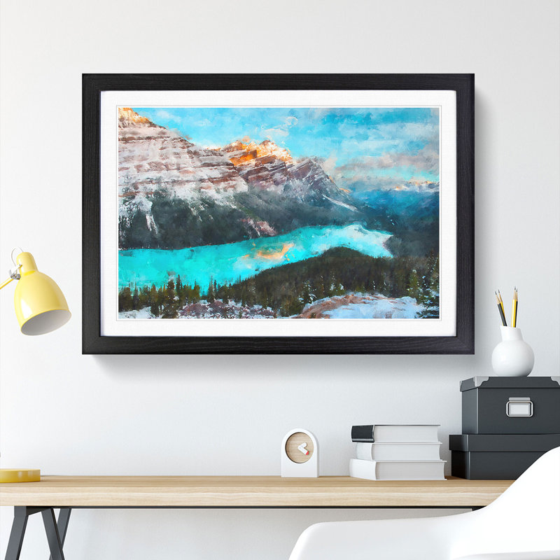 Peyto Lake in Canada - Framed Print, 36cm H x 48cm W x 2cm D, Black Framed