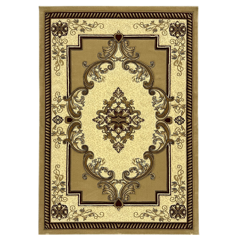 Tapis tissé à la machine à motif floral oriental traditionnel Ramsel, Rectangle 7 pi 9 po x 10 pi 8 po