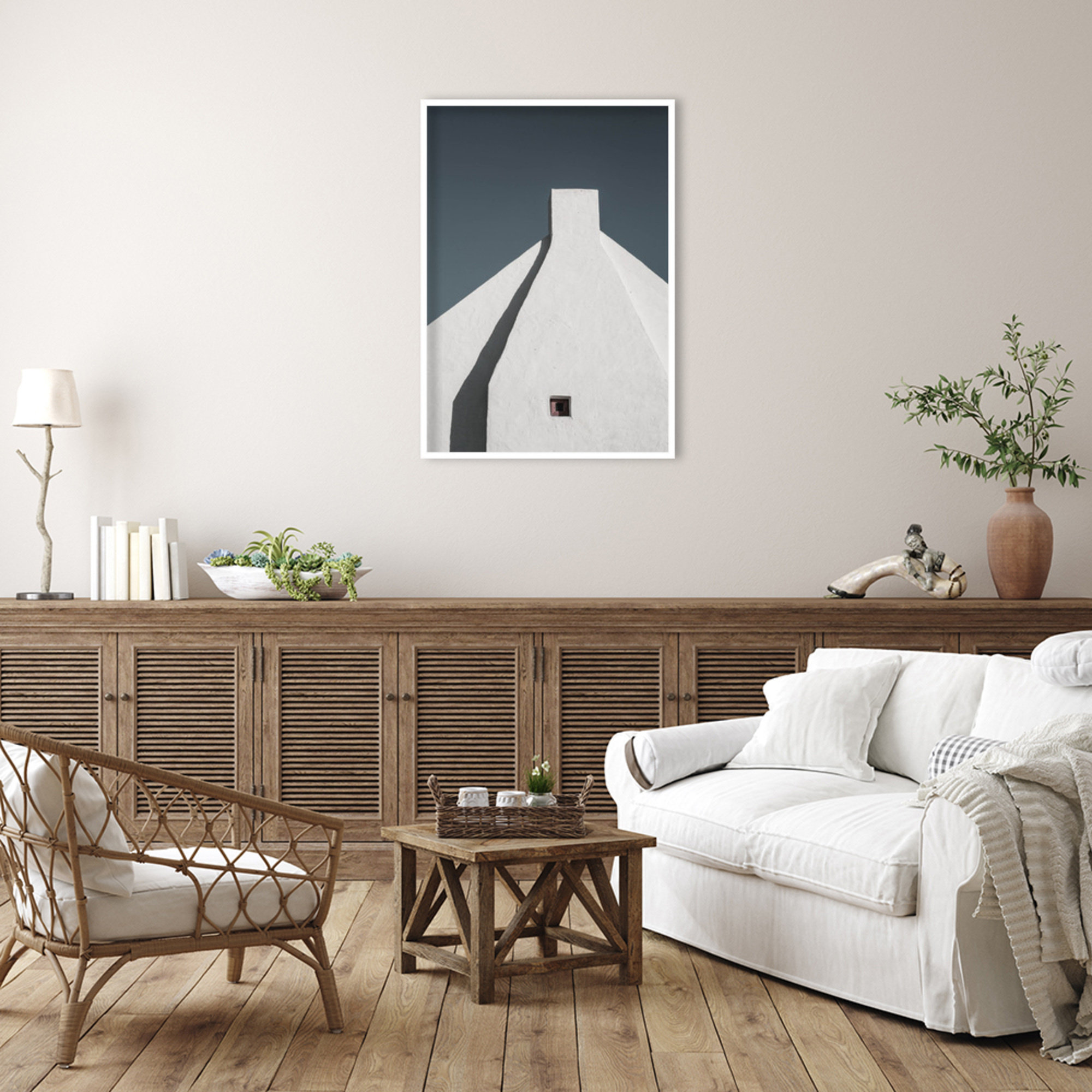 Archi Tek 02 by Shot by Clint Wood Framed Wall Art Print, White, 41" H x 29" W
