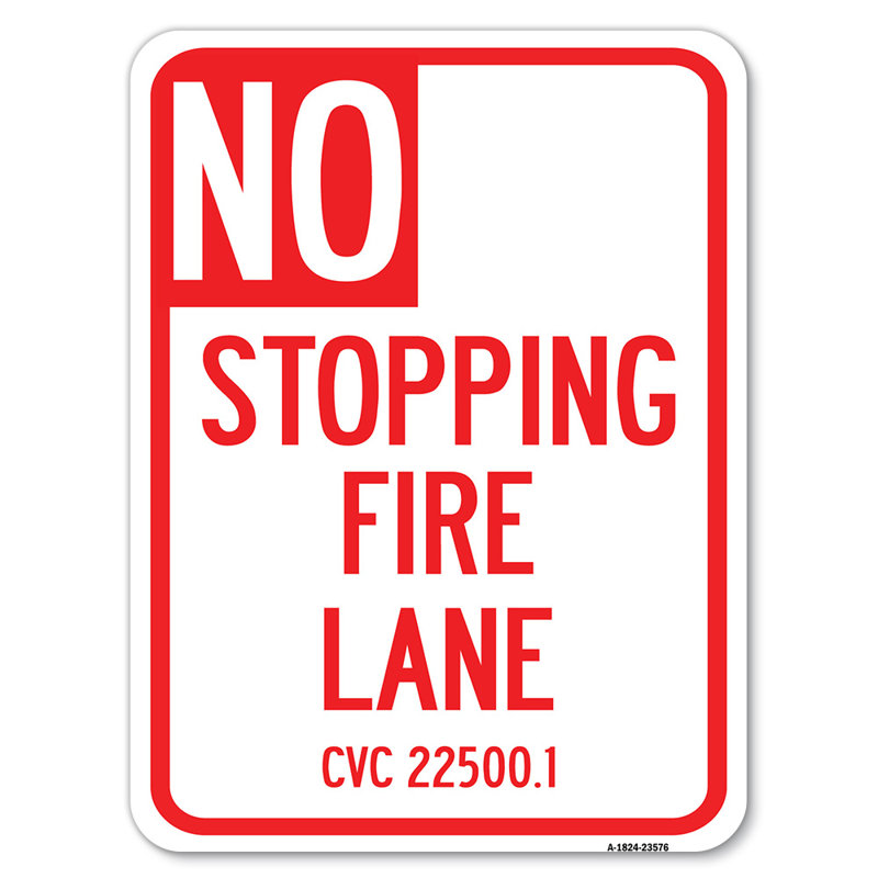 Allée de feu sans arrêt - voir CVC 22500.1 / 23576, H 24 po x l 18 po x p 1 po