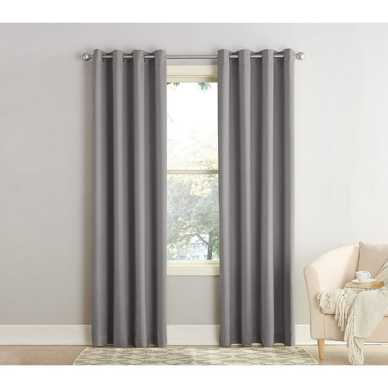 Blackout Curtain Single Panel, Gray, 54" W x 63" L