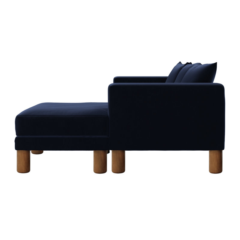 Essential Sectional, Indigo Recycled Velvet, Cylinder