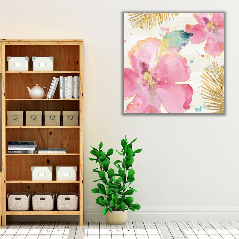 Flamant rose, impression sur toile, H 40 po x l 40 po