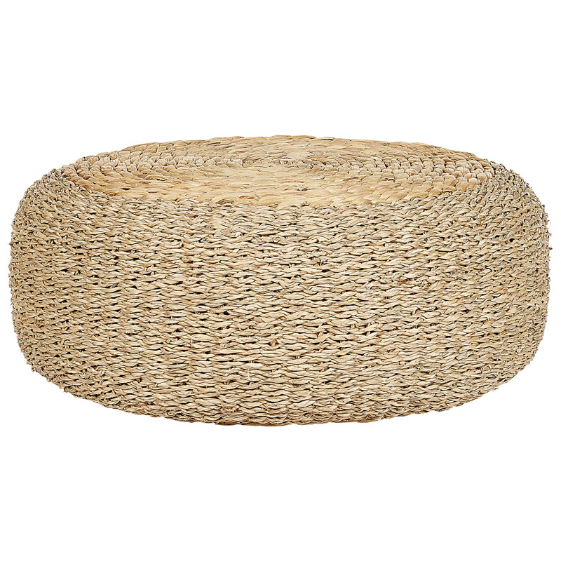 Ambroselli 50cm Wide Round Solid Colour Pouffe Ottoman