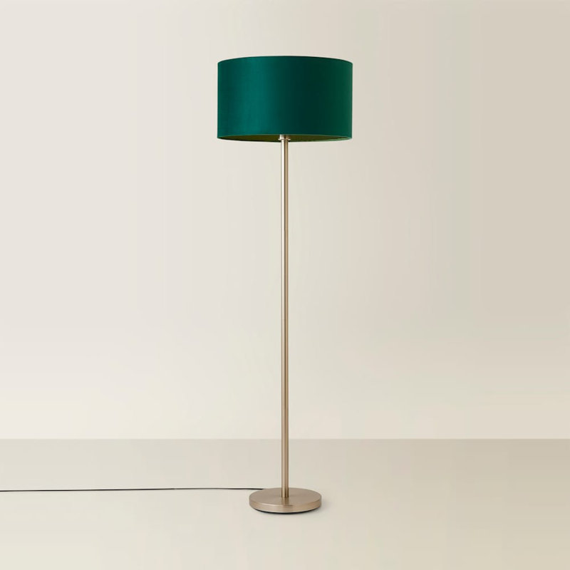 Pearletta Traditional Floor Lamp, No, Green, Chrome