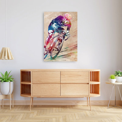 «Racing Cyclist Energy», art mural contemporain coloré et vibrant