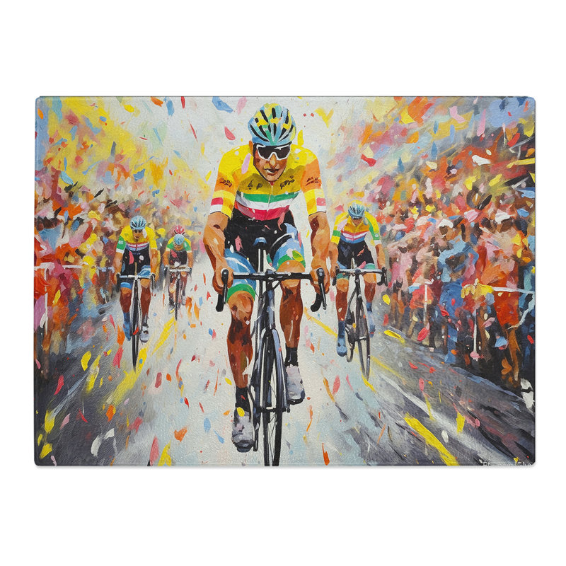 Tour de France Cycling Palette Knife  Glass Chopping Board