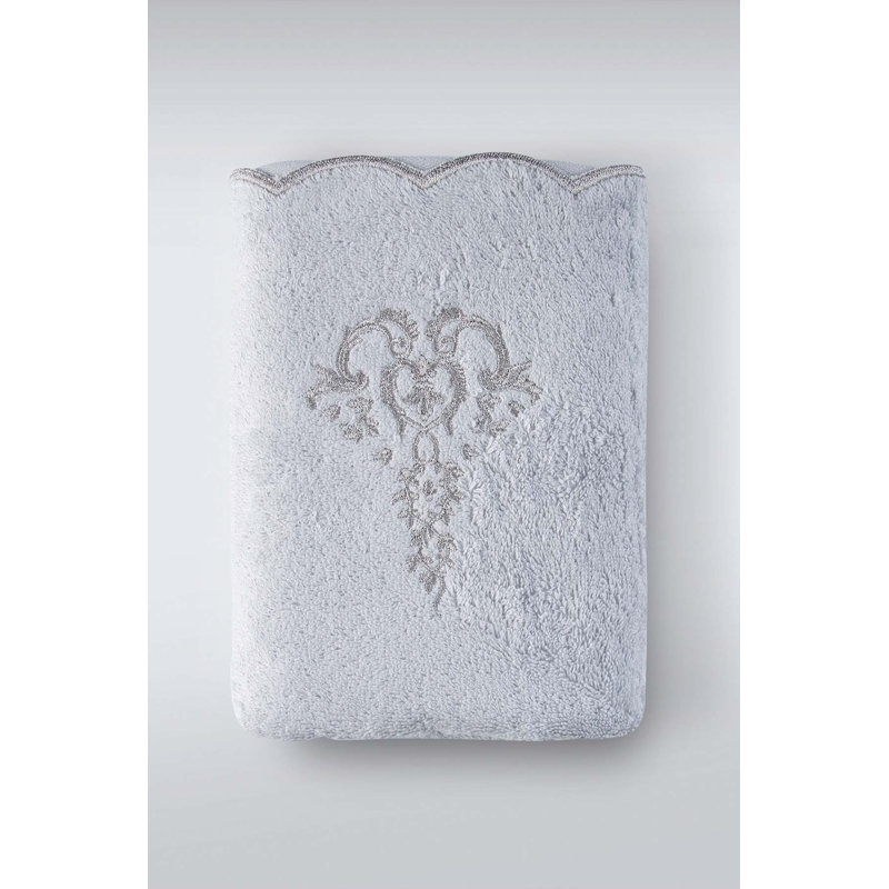 Serviette de bain 100% coton Peasely, Gris clair