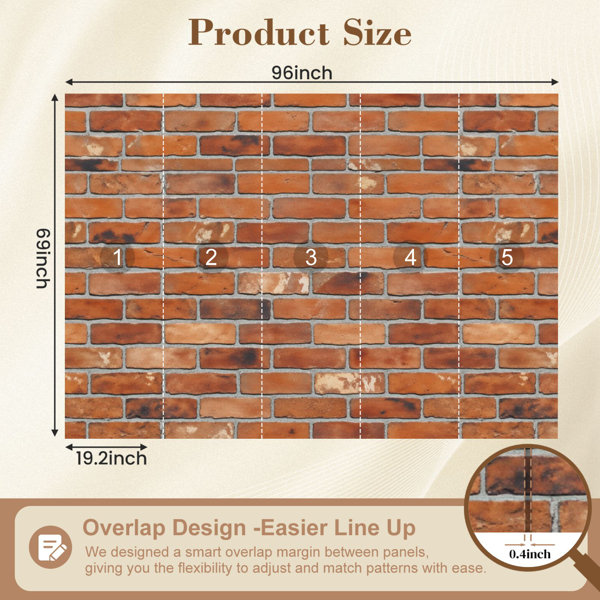 Red Barrel Studio Vintage Peel and Stick Wallpaper Red Brick Wall ...
