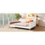 Grand lit de jour beige, revêtu de lin, 4 pieds de soutien, structure solide, polyvalent pour la décoration intérieure, lit de jour beige de construction, design moderne, assise et sommeil confortables, facile à poser