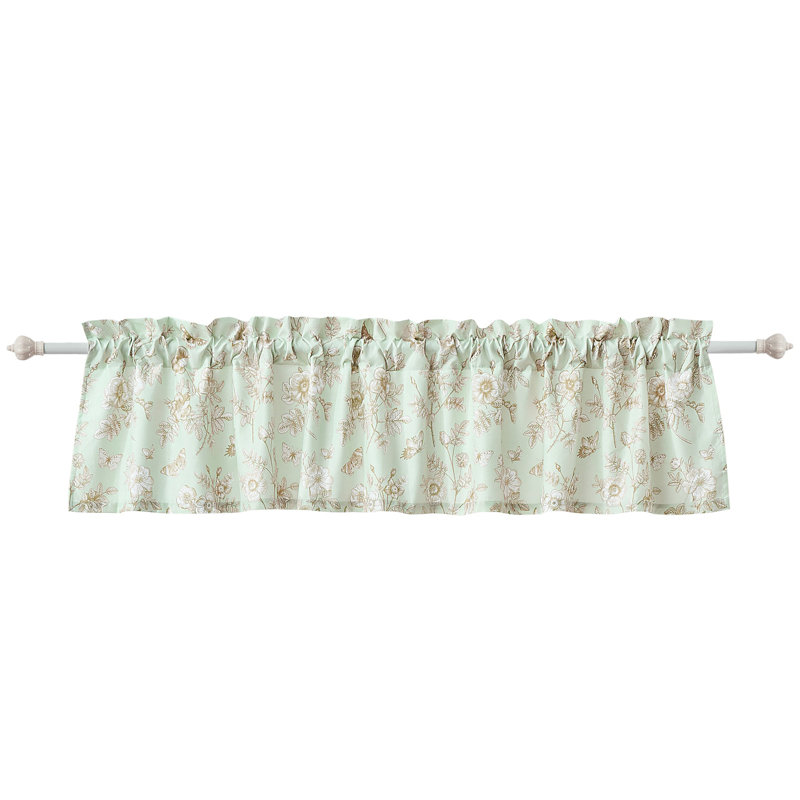 Cantonnière Greenland Home Fashions Olivia - H 21 po avec rideau en polyester avec pattes et boutons, l 84 po