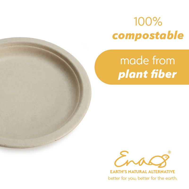 Disposable Bamboo Dinner Plate, 10"