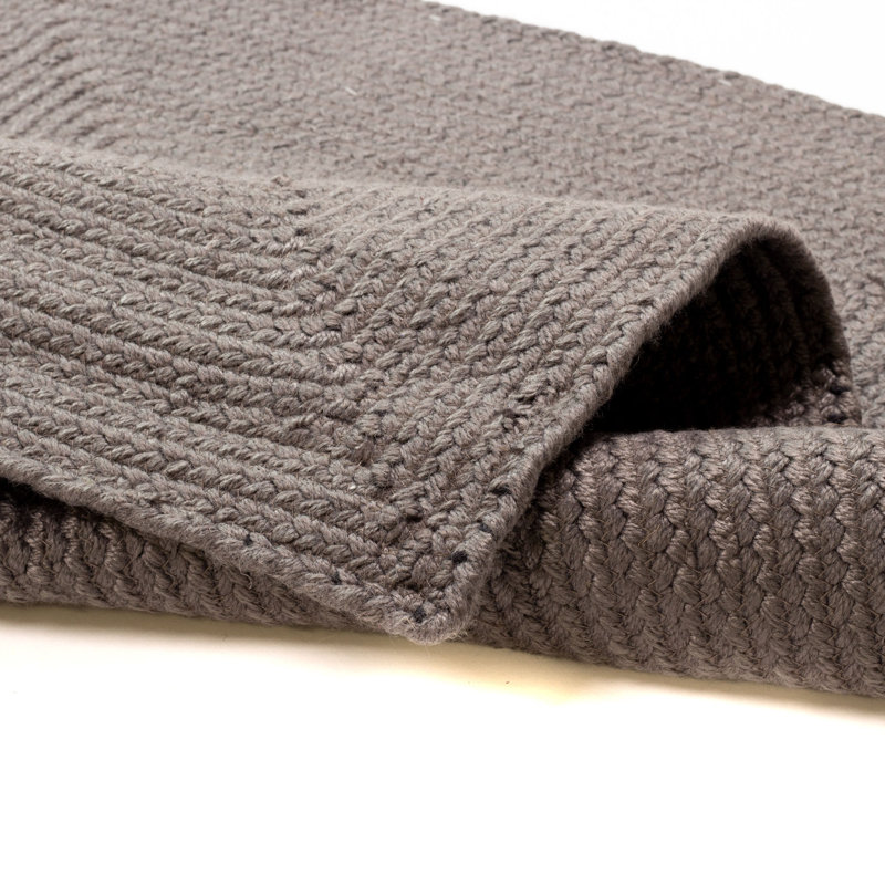 Tapis gris anthracite tressé à la main Jewelyn, Rectangle 5 pi x 8 pi
