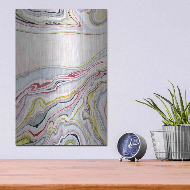 «Orercolor Ellis I» par Grace Popp, art mural en métal Orren Ellis, H 16 po x l 12 po