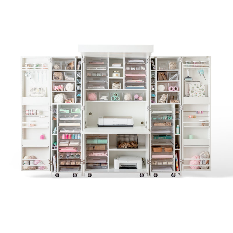 DreamBox Craft Cabinet- All-in-One Storage & Workspace, White
