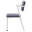 Chaise de bureau grise et blanche à dossier ouvert pour un espace de travail élégant-963631387