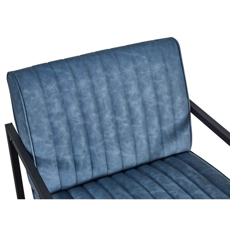 Fauteuil Everdeen, Black, Similicuir bleu