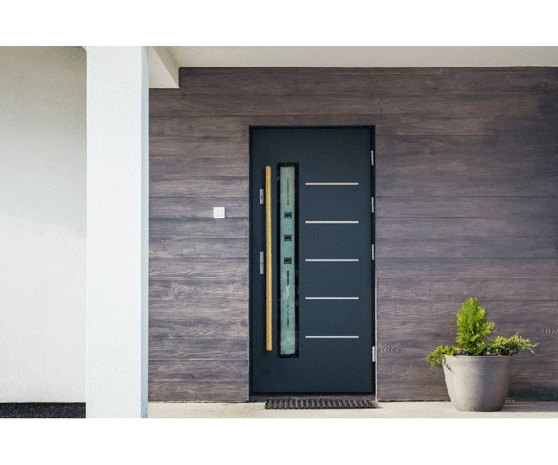 Poignée de porte longue, poignée de porte d'entrée ronde en forme de «H», acier inoxydable 304, Doré