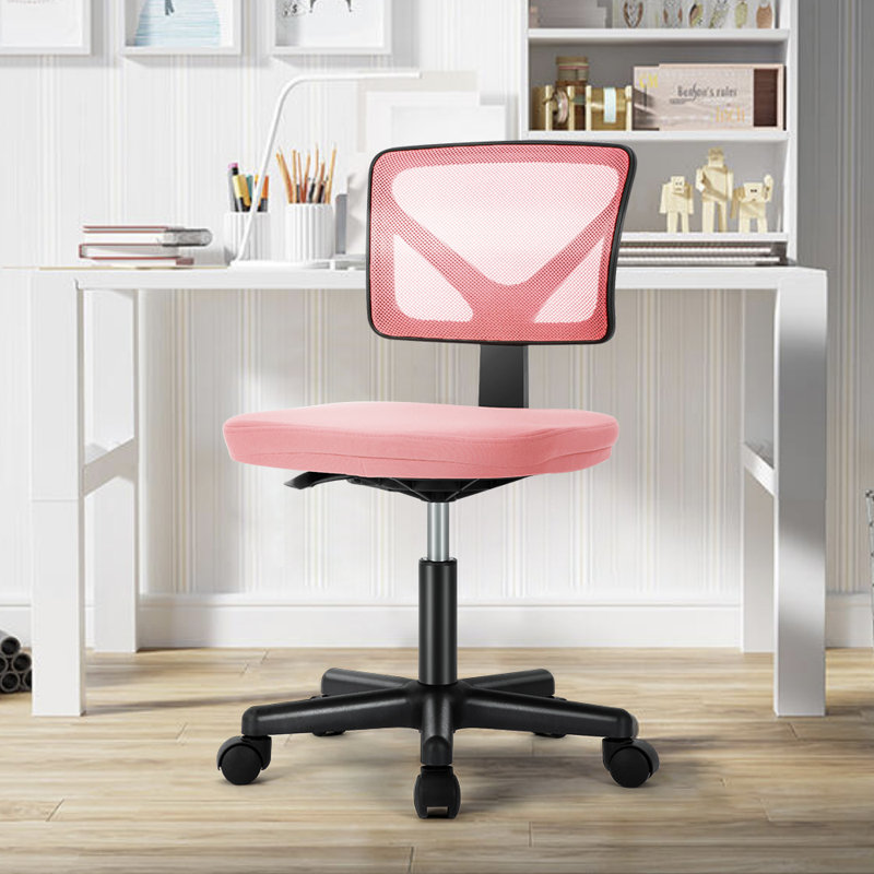 Chaise de bureau en filet Ovidia, Rose