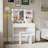 Makeup Vanity Desk Set with Mirror, Lights, and Storage with Power Strip