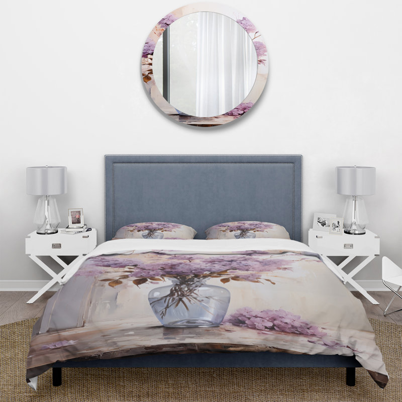 Ensemble de housse de couette en microfibre / polyester lilas lavande Serenade II