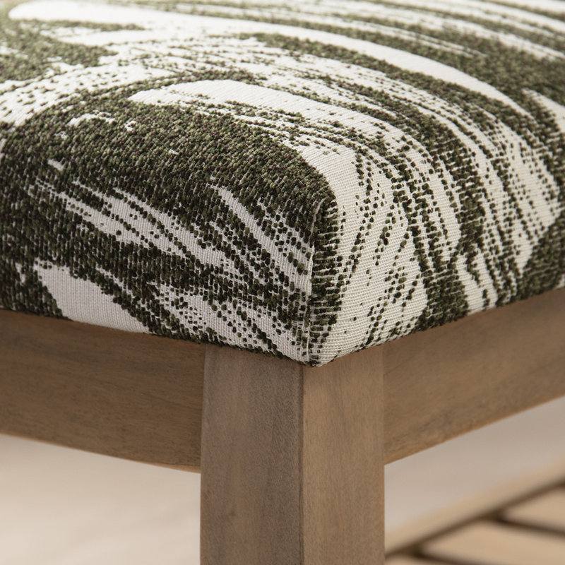 Polyester Upholstered Storage Bench, Prints Green