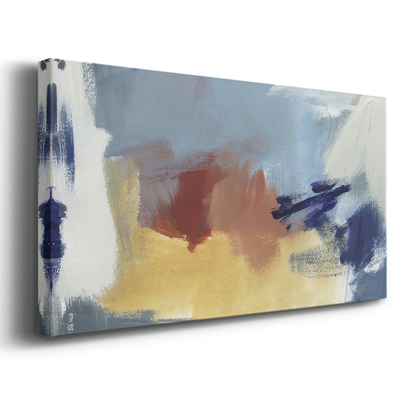 Frucht Farbe I - Toile tendue avec châssis tendue, prête à être accrochée, H 17 po x l 33 po, Doré