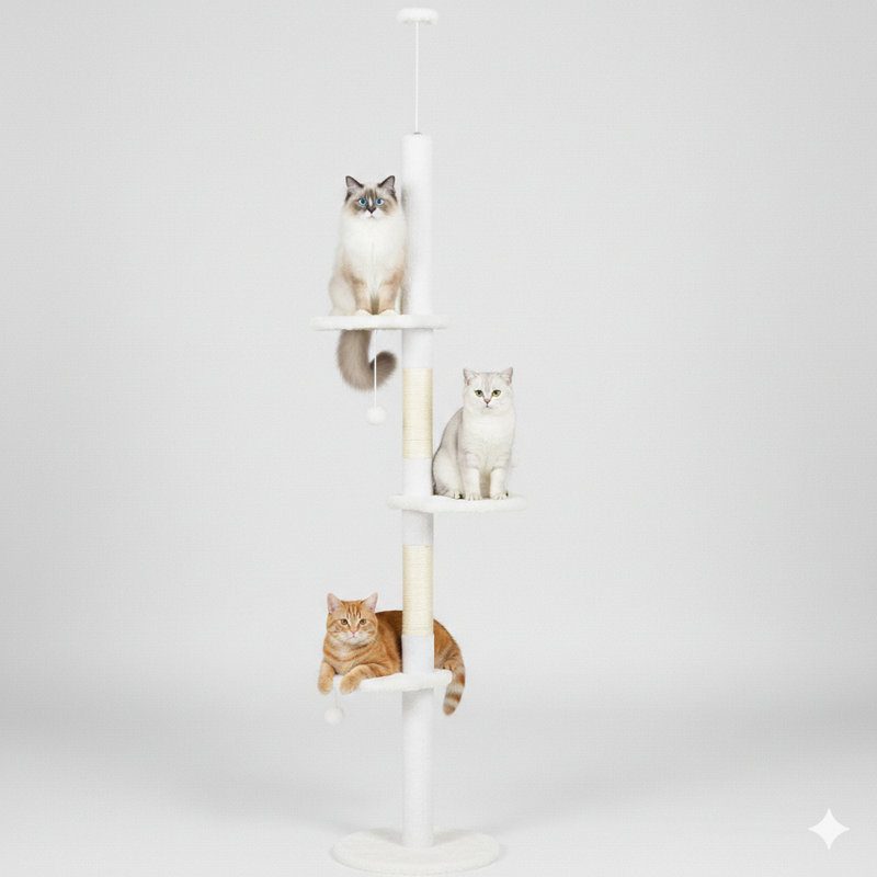 Cat Tree, Floor-to-Ceiling Cat Climbing Structure