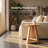 Solid Wood Round End Table with Triangular Support – 2-Tier Small Side Table