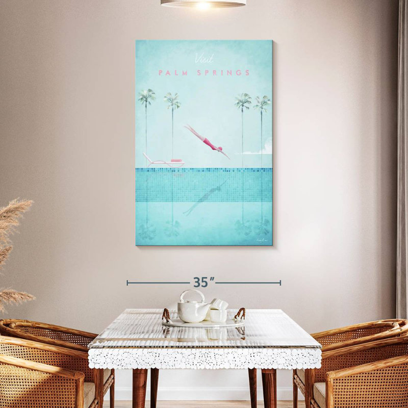 Affiche de voyage rétro Aime Palm Springs, H 48 po x l 32 po