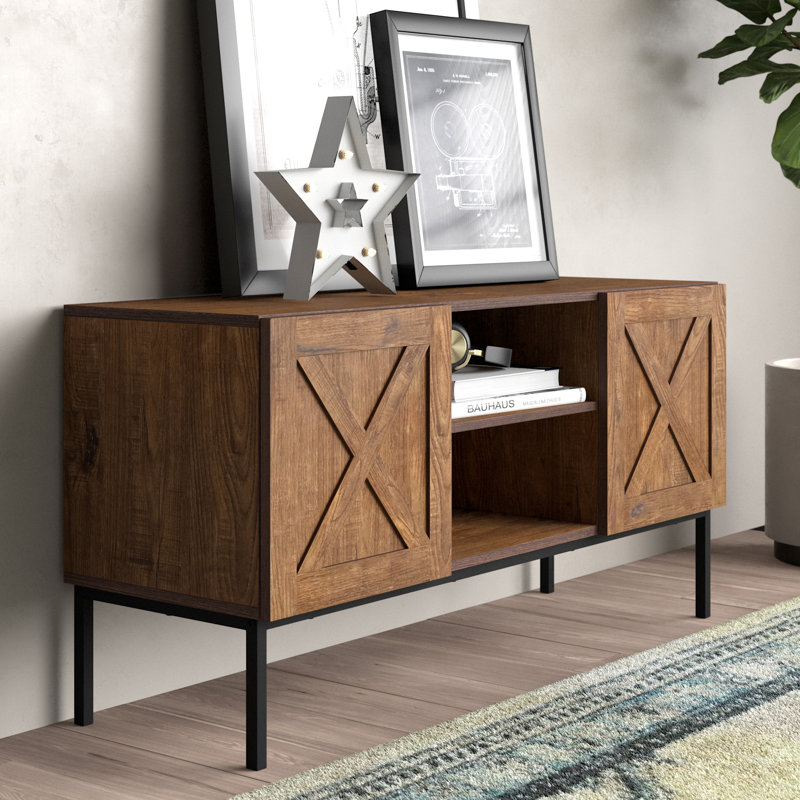 Yahir TV Stand for TVs up to 43", Vintage Brown