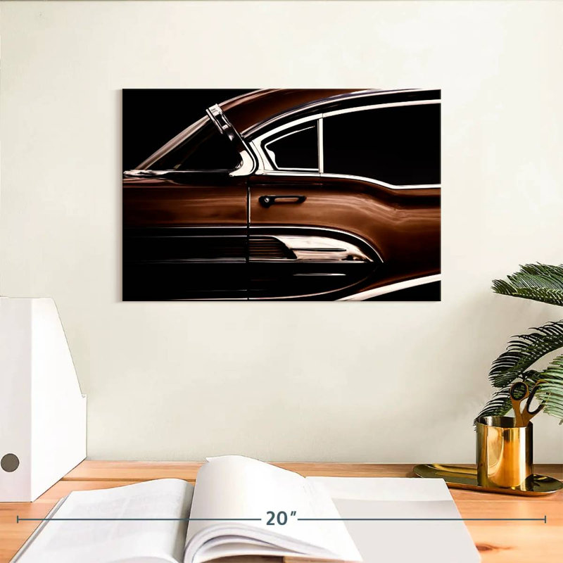 Voiture brune rétro Mehar, H 8 po x l 12 po