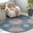 Saysha Handtufted Wool Cotton Floral Rug in Blue/Red-1002400169