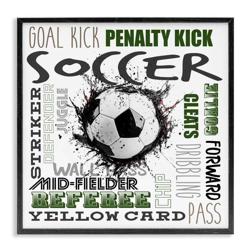 «Soccer Kick Game», giclée encadrée par Kim Allen, H 17 po x l 17 po, Giclée encadrée noir minuit