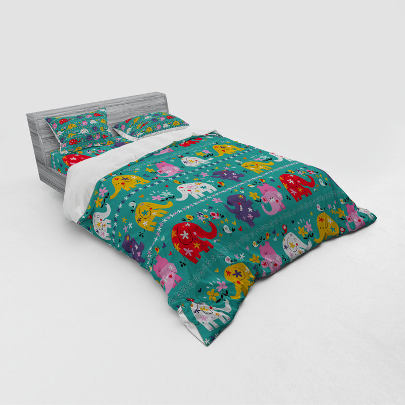 Ensemble de housse de couette en microfibre Elephant, Housse de couette grand + 3 pièces supplémentair
