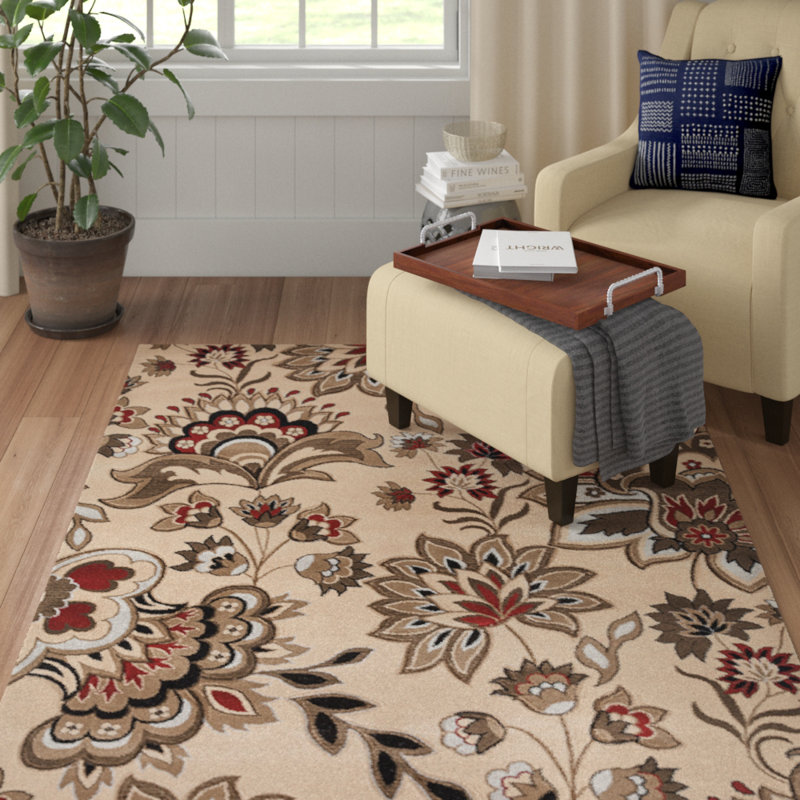 Demaris Floral Indoor Rug, Rectangle 5'2" x 7'5"
