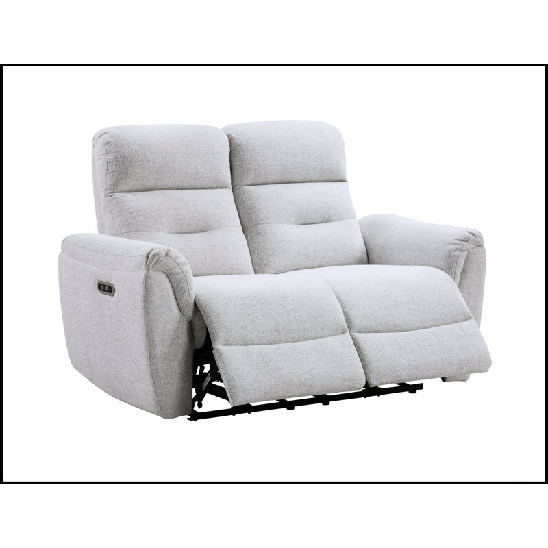 Causeuse Easy Motion en chenille grise avec ports USB et de type C Eastre
