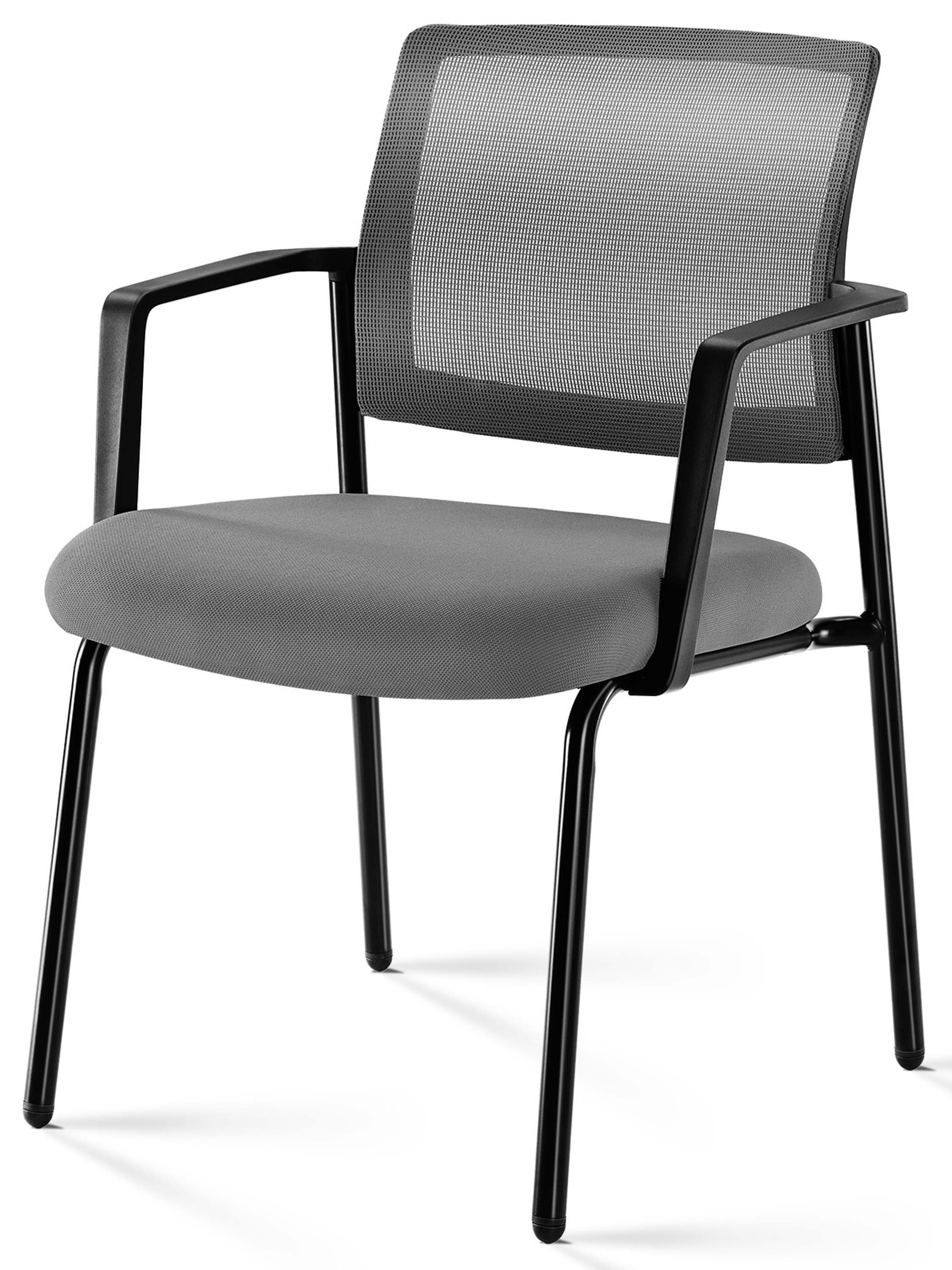 Ebern Designs Mesh Back Stacking Arm Chairs , Upholstered Fabric ...