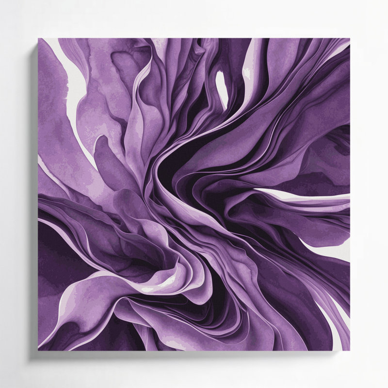 "Watercolor Abstract 44", art mural sur toile mauve, H 32 po x l 32 po