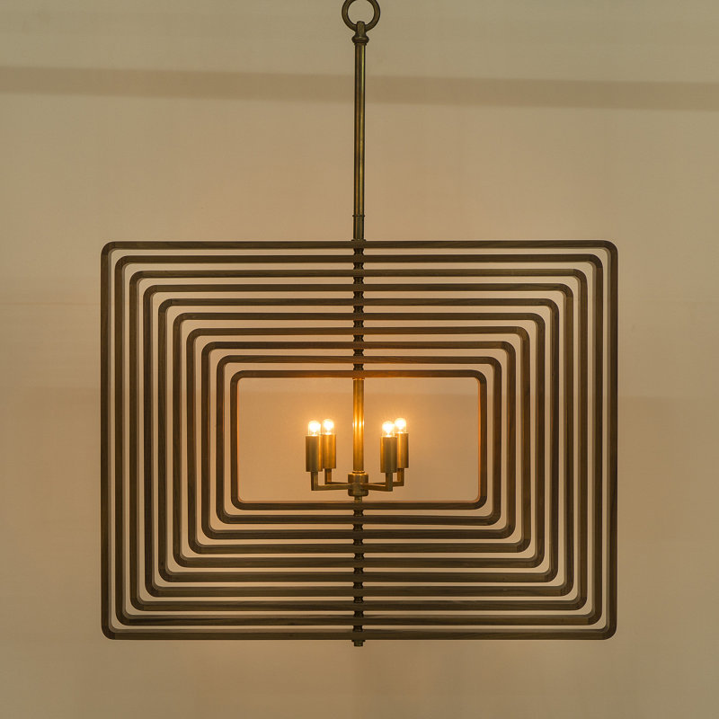 Nellcote 4 - Light Chandelier, Walnut
