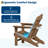 Adirondack Chair for Patio, HDPE Outdoor Lawn Chair with Wood Texture for Garden Backyard Deck Poolside Use-1557398583