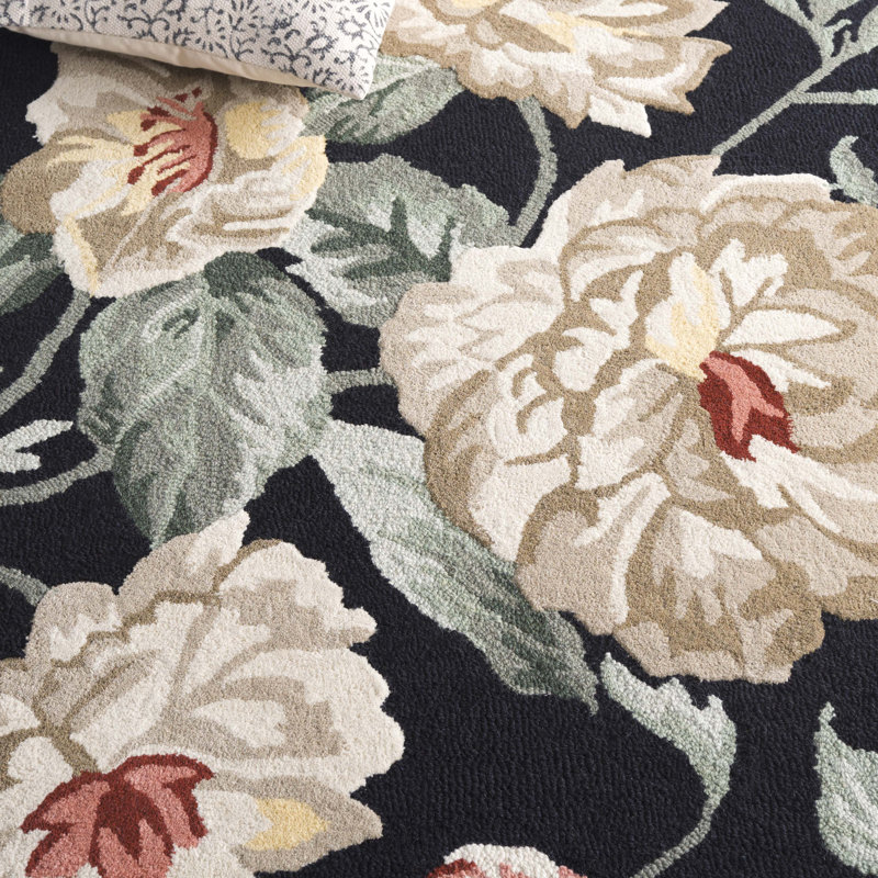 Tapis floral en laine touffeté à la main Jardin 275, Rectangle de 5 pi x 8 pi