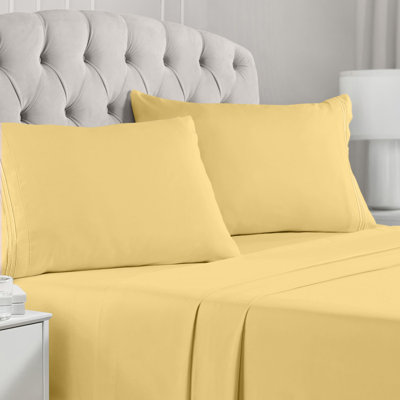 Mellanni 1800 Bed Sheets Full Yellow
