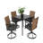 5-Piece Patio Dining Set with 4 Cushions Swivel Rocker Chairs