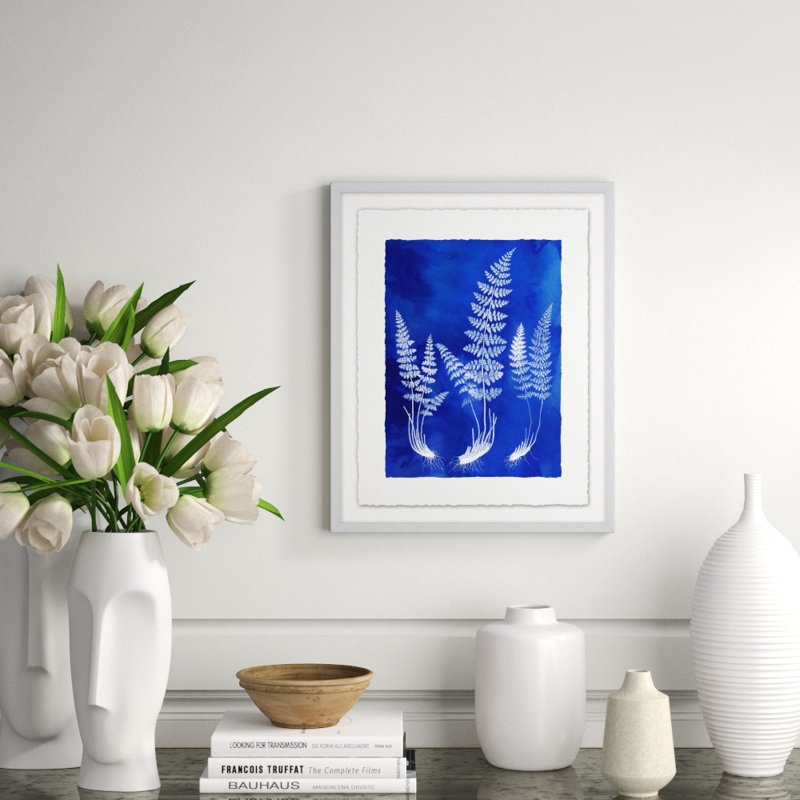 Fernspirationdigo 6' Framed Graphic Art Print on Glass